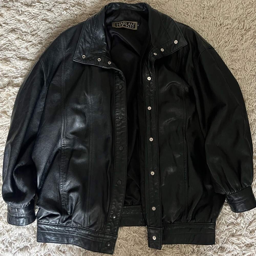 Harlan New York Black Leather Jacket